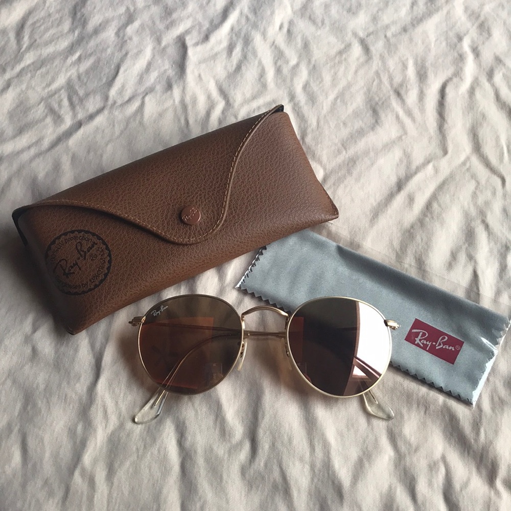 Ray-Ban RB3447 Round Metal Copper Flash